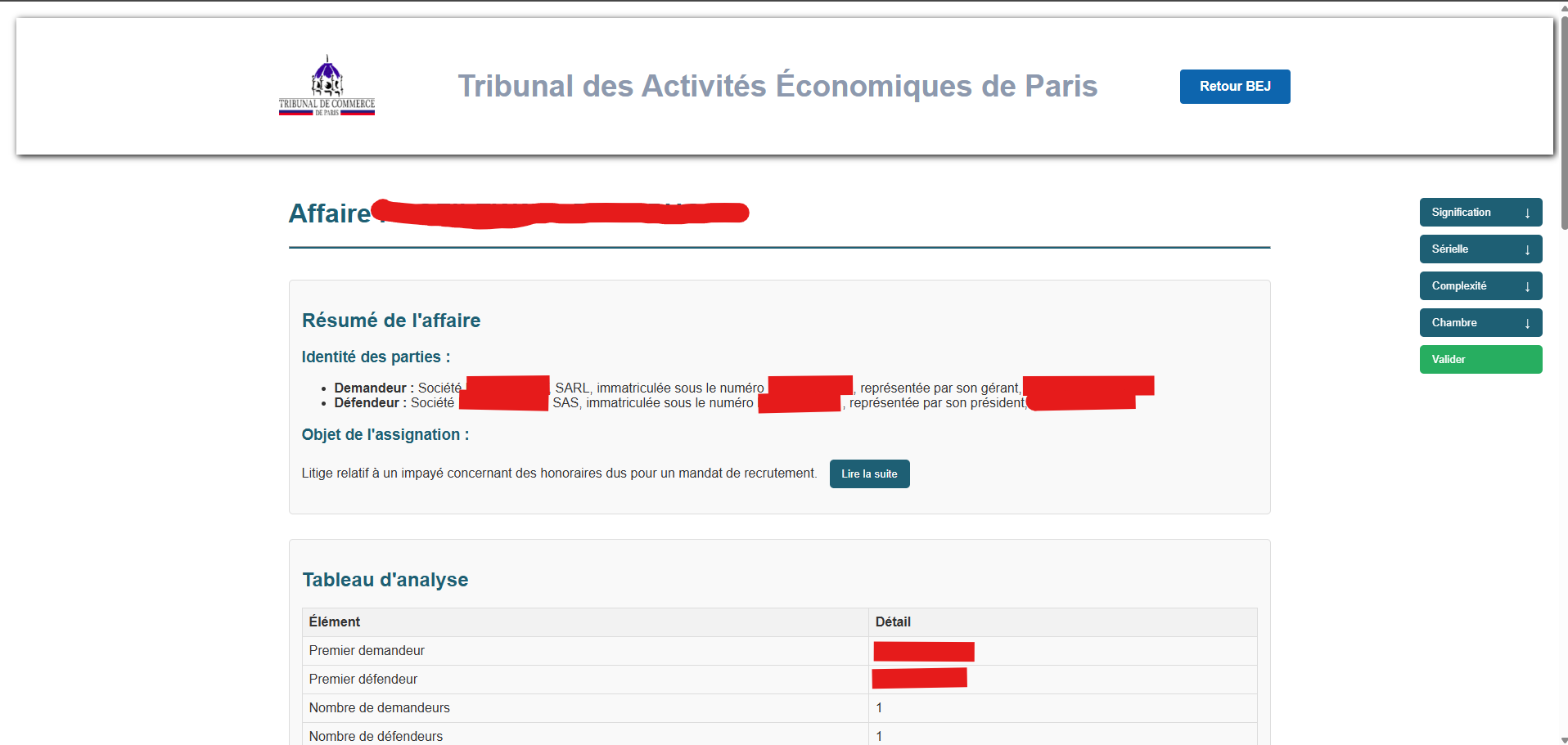 Site web tae-paris - Affaires 